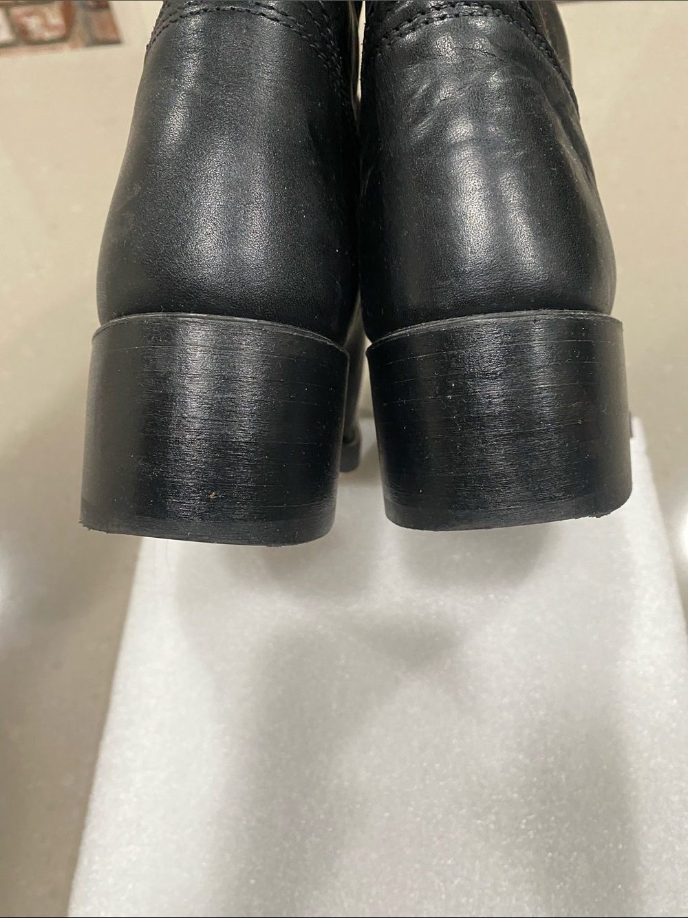 worn once FRYE black campus leather boots womens 8.5 made in USA - Picture 7 of 10